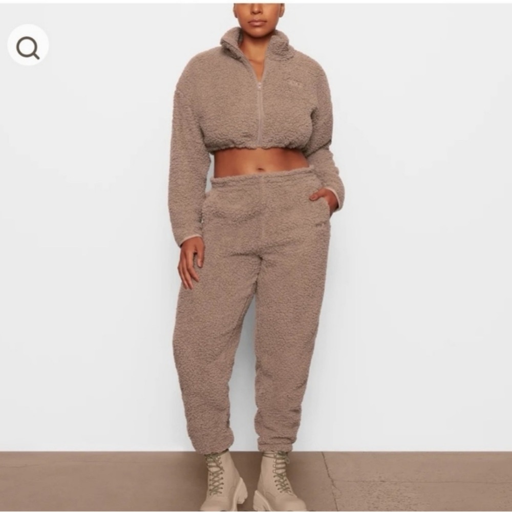 Cozy Tan Sherpa Two-Piece Set